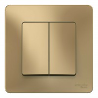 Выключатель 2-клавишный SYSTEME ELECTRIC BLANCA, скрытый монтаж, титан, BLNVS010504