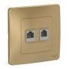 Розетка телефонная+компьютерная RJ11+RJ45 SYSTEME ELECTRIC BLANCA, скрытый монтаж, титан, BLNIS045114
