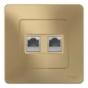 Розетка компьютерная 2xRJ45 SYSTEME ELECTRIC BLANCA, открытый монтаж, титан, BLNIS045454