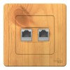 Розетка телефонная+компьютерная RJ11+RJ45 SYSTEME ELECTRIC BLANCA, скрытый монтаж, ясень, BLNIS045115