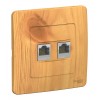 Розетка компьютерная 2xRJ45 SYSTEME ELECTRIC BLANCA, открытый монтаж, ясень, BLNIS045455