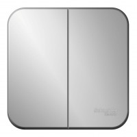 Выключатель 2-клавишный SYSTEME ELECTRIC BLANCA, открытый монтаж, алюминий, BLNVA105003