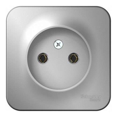 Розетка SYSTEME ELECTRIC BLANCA, открытый монтаж, без заземления, алюминий