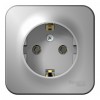 Розетка SYSTEME ELECTRIC BLANCA, открытый монтаж, с заземлением, алюминий, BLNRA010113