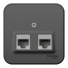 Розетка компьютерная 2xRJ45 SYSTEME ELECTRIC BLANCA, открытый монтаж, антрацит, BLNIA045456