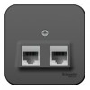 Розетка телефонная+компьютерная RJ11+RJ45 SYSTEME ELECTRIC BLANCA, открытый монтаж, антрацит, BLNIA045116