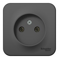 Розетка SYSTEME ELECTRIC BLANCA, открытый монтаж, без заземления, антрацит