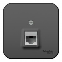 Розетка компьютерная RJ45 SYSTEME ELECTRIC BLANCA, открытый монтаж, антрацит, BLNIA045006