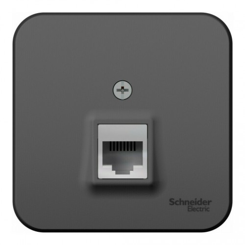 Розетка компьютерная RJ45 SYSTEME ELECTRIC BLANCA, открытый монтаж, антрацит, BLNIA045006