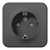 Розетка SYSTEME ELECTRIC BLANCA, открытый монтаж, с заземлением, со шторками, антрацит, BLNRA011106