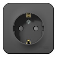 Розетка SYSTEME ELECTRIC BLANCA, открытый монтаж, с заземлением, со шторками, антрацит, BLNRA011106