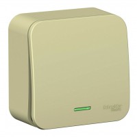 Переключатель 1-клавишный SYSTEME ELECTRIC BLANCA, открытый монтаж, бежевый, BLNVA106117