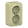 Розетка двухместная SYSTEME ELECTRIC BLANCA, открытый монтаж, с заземлением, бежевый, BLNRA010217
