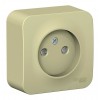 Розетка SYSTEME ELECTRIC BLANCA, открытый монтаж, без заземления, со шторками, бежевый