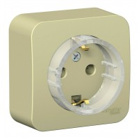 Розетка SYSTEME ELECTRIC BLANCA, открытый монтаж, с заземлением, бежевый, BLNRA110117