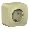 Розетка SYSTEME ELECTRIC BLANCA, открытый монтаж, с заземлением, со шторками, бежевый, BLNRA011117
