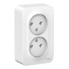 Розетка двухместная SYSTEME ELECTRIC BLANCA, открытый монтаж, без заземления, белый