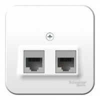 Розетка компьютерная 2xRJ45 SYSTEME ELECTRIC BLANCA, открытый монтаж, белый, BLNIA045451