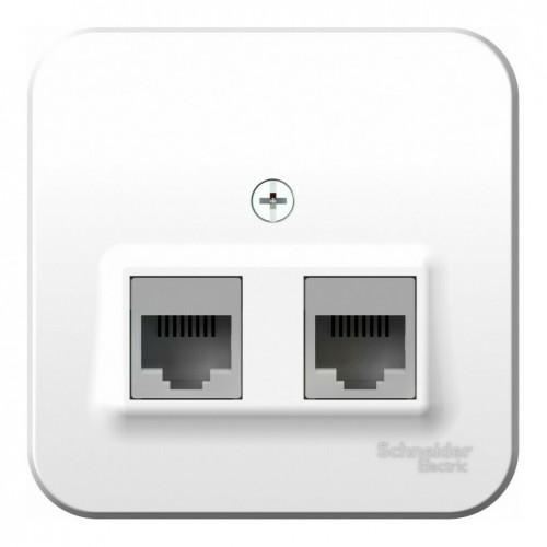 Розетка компьютерная 2xRJ45 SYSTEME ELECTRIC BLANCA, открытый монтаж, белый, BLNIA045451