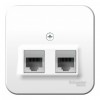 Розетка телефонная+компьютерная RJ11+RJ45 SYSTEME ELECTRIC BLANCA, открытый монтаж, белый, BLNIA045111