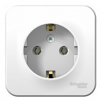 Розетка SYSTEME ELECTRIC BLANCA, открытый монтаж, с заземлением, белый, BLNRA010111