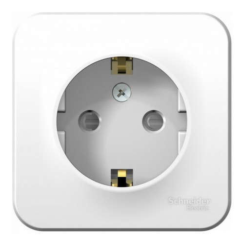 Розетка SYSTEME ELECTRIC BLANCA, открытый монтаж, с заземлением, со шторками, белый, BLNRA011121