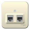Розетка компьютерная 2xRJ45 SYSTEME ELECTRIC BLANCA, открытый монтаж, молочный, BLNIA045452