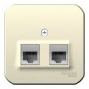 Розетка телефонная+компьютерная RJ11+RJ45 SYSTEME ELECTRIC BLANCA, открытый монтаж, молочный, BLNIA045112