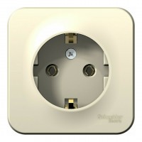 Розетка SYSTEME ELECTRIC BLANCA, открытый монтаж, с заземлением, молочный, BLNRA010102