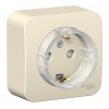 Розетка SYSTEME ELECTRIC BLANCA, открытый монтаж, с заземлением, со шторками, молочный, BLNRA111112