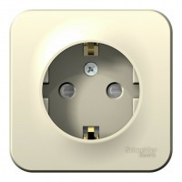 Розетка SYSTEME ELECTRIC BLANCA, открытый монтаж, с заземлением, со шторками, молочный, BLNRA011112