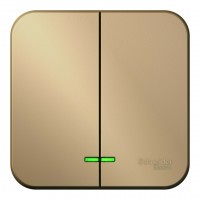 Выключатель 2-клавишный SYSTEME ELECTRIC BLANCA, открытый монтаж, титан, BLNVA105004
