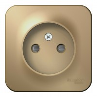 Розетка SYSTEME ELECTRIC BLANCA, открытый монтаж, со шторками, без заземления, титан