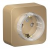 Розетка SYSTEME ELECTRIC BLANCA, открытый монтаж, с заземлением, со шторками, титан, BLNRA111114