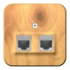 Розетка телефонная+компьютерная RJ11+RJ45 SYSTEME ELECTRIC BLANCA, открытый монтаж, ясень, BLNIA045115