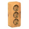 Розетка трехместная SYSTEME ELECTRIC BLANCA, открытый монтаж, с заземлением, ясень, BLNRA010315