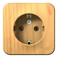 Розетка SYSTEME ELECTRIC BLANCA, открытый монтаж, с заземлением, ясень, BLNRA010115