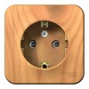 Розетка SYSTEME ELECTRIC BLANCA, открытый монтаж, с заземлением, со шторками, ясень, BLNRA011115