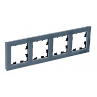 Рамка 4 поста SYSTEME ELECTRIC ATLASDESIGN NATURE, натуральное стекло, грифель, ATN360704