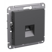 Розетка компьютерная RJ45 SYSTEME ELECTRIC ATLASDESIGN, скрытый монтаж, базальт, ATN001483