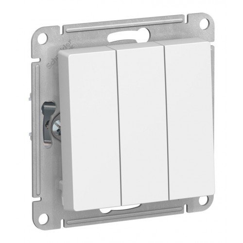 Выключатель 3-клавишный SYSTEME ELECTRIC ATLASDESIGN, скрытый монтаж, лотос, ATN001331