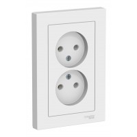 Розетка двухместна Electric ATLASDESIGN, скрытый монтаж, без заземления, лотос