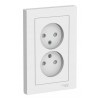Розетка двухместная SYSTEME ELECTRIC ATLASDESIGN, скрытый монтаж, без заземления, со шторками, лотос, ATN001322