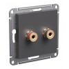 Аудиорозетка SYSTEME ELECTRIC ATLASDESIGN, скрытый монтаж, базальт, ATN001487