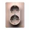 Розетка двухместная SYSTEME ELECTRIC GLOSSA, скрытый монтаж, с заземлением, сосна, GSL001524
