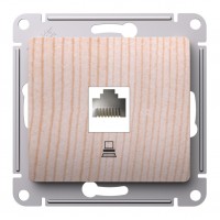 Розетка компьютерная RJ45 SYSTEME ELECTRIC GLOSSA, скрытый монтаж, сосна, GSL001581K