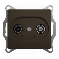 Розетка TV-FM SYSTEME ELECTRIC GLOSSA, проходная, шоколад