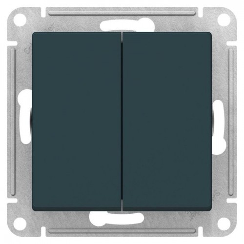 Переключатель 2-клавишный SYSTEME ELECTRIC ATLASDESIGN, скрытый монтаж, изумруд