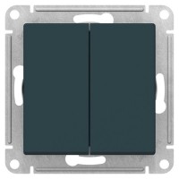 Переключатель 2-клавишный перекрестный SYSTEME ELECTRIC ATLASDESIGN, скрытый монтаж, изумруд