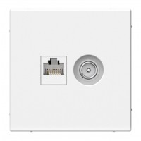 Розетка ТВ+компьютерная TV+RJ45 SYSTEME ELECTRIC ARTGALLERY, скрытый монтаж, белый, GAL000189